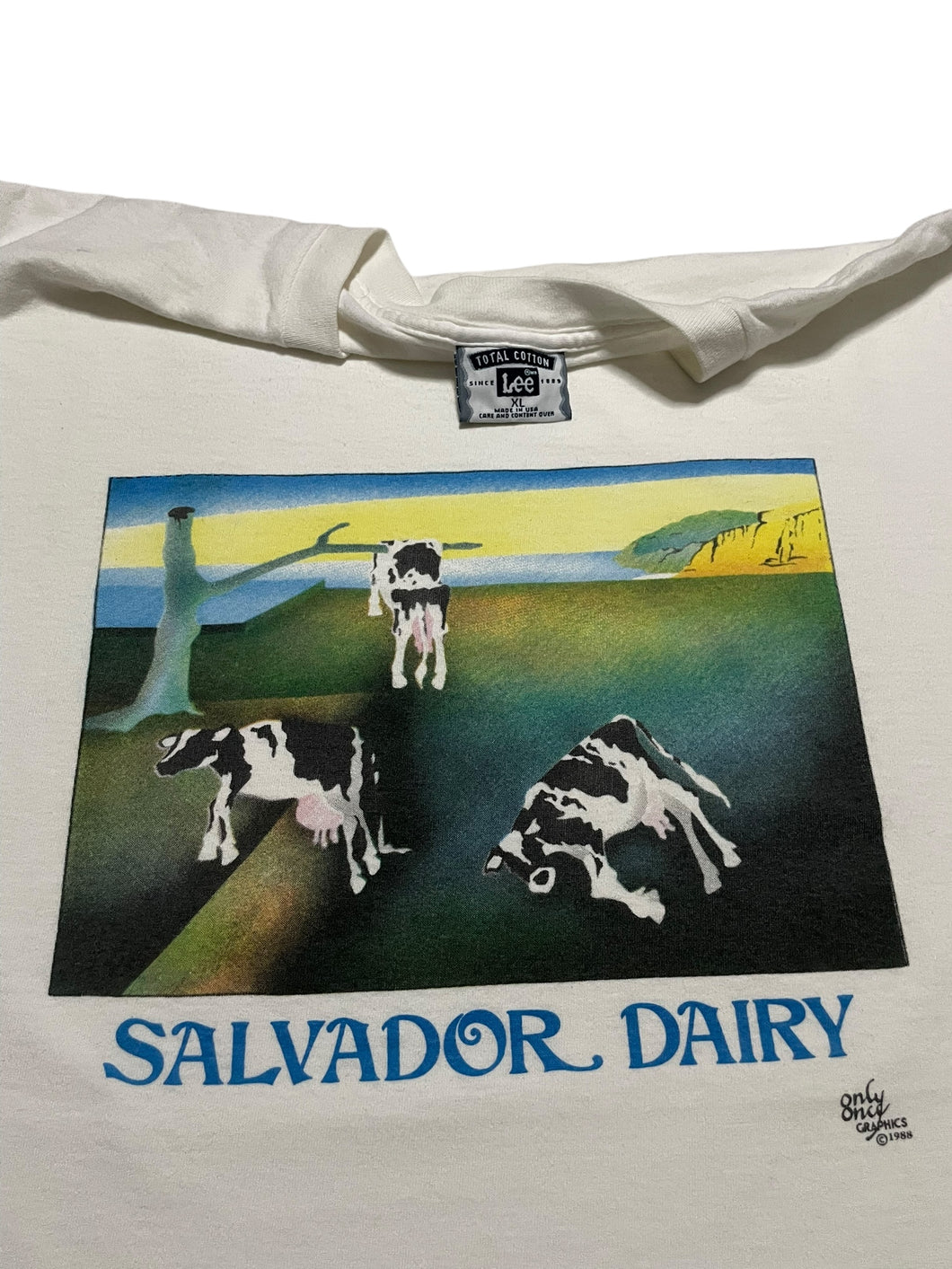 Early 1990s “Salvador Dairy” Dalí Cow Parody Shirt (XL)