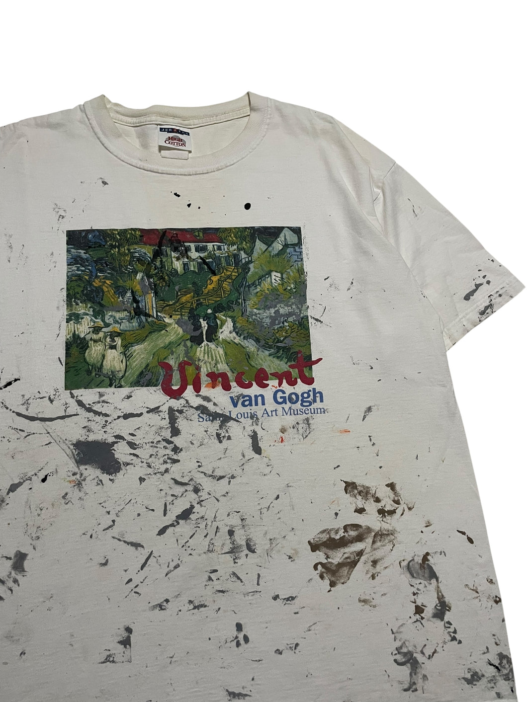 Late 1990s Paint Splattered Vincent Van Gogh “Stairway at Auvers” Tee (L/XL)