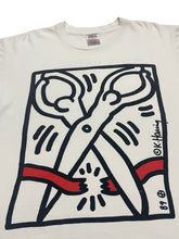 Load image into Gallery viewer, Early 1990s Keith Haring “Stop AIDS” Scissors Tee (XL)
