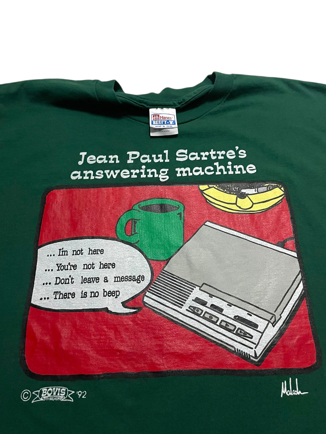 Early 1990s Jean Paul Sartre’s Answering Machine Existentialism Tee (XL)