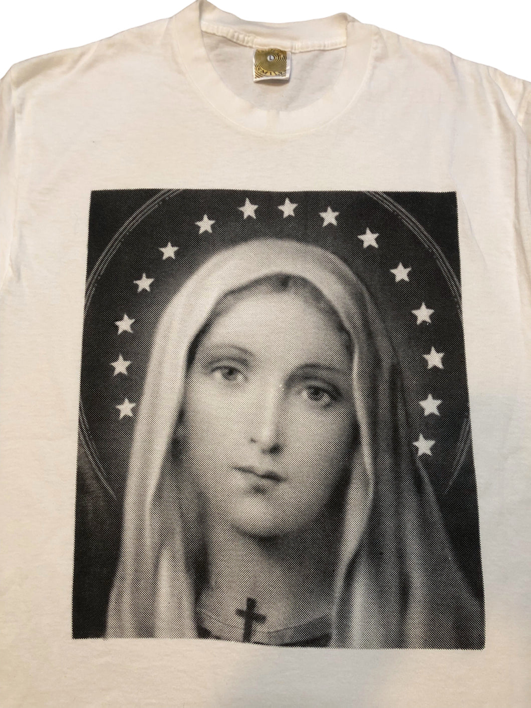 1990s Archaic Smile Mother Mary Portrait Tee