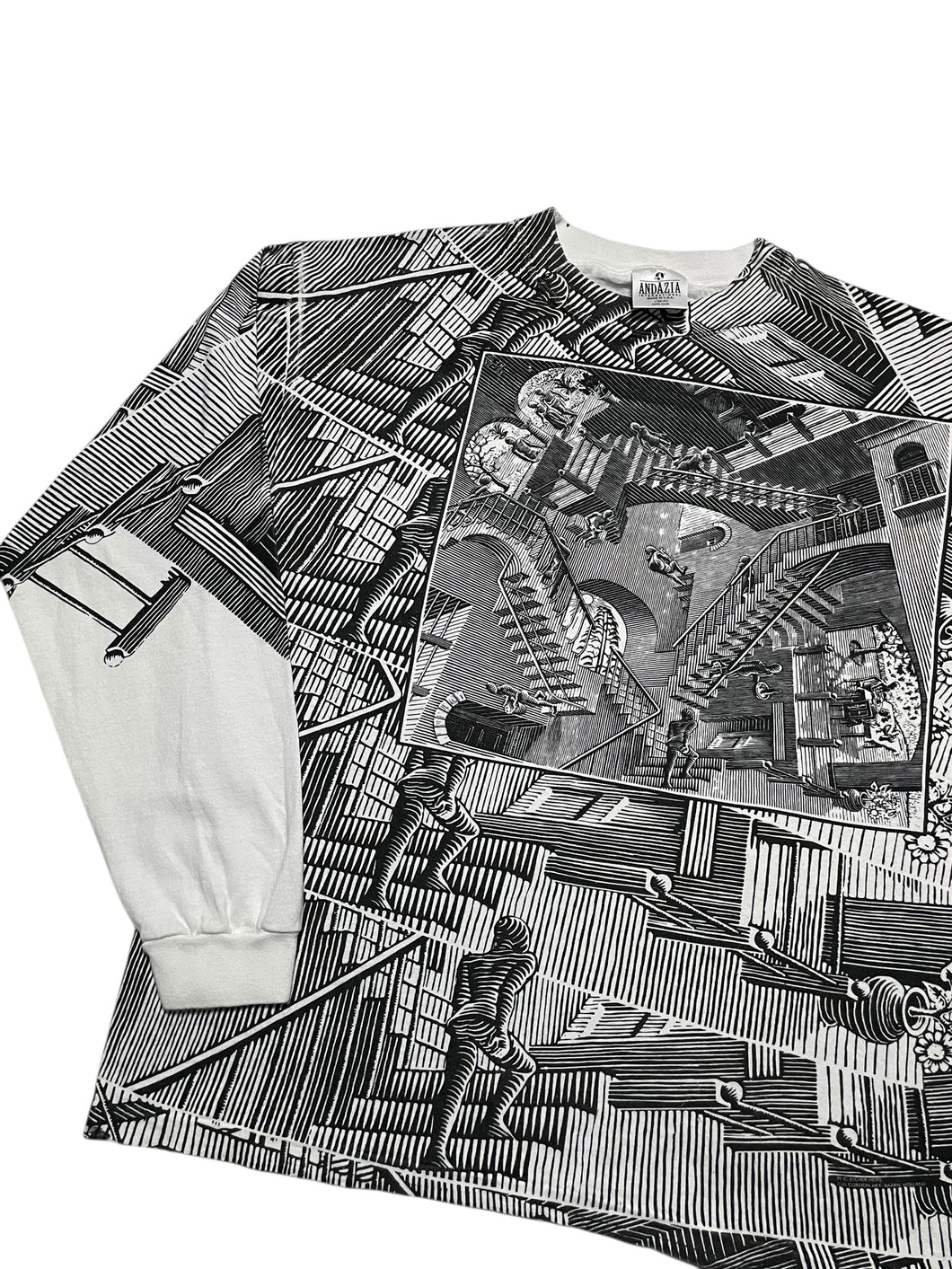Early 1990s M.C. Escher “Relativity” Longsleeve Tee (L)