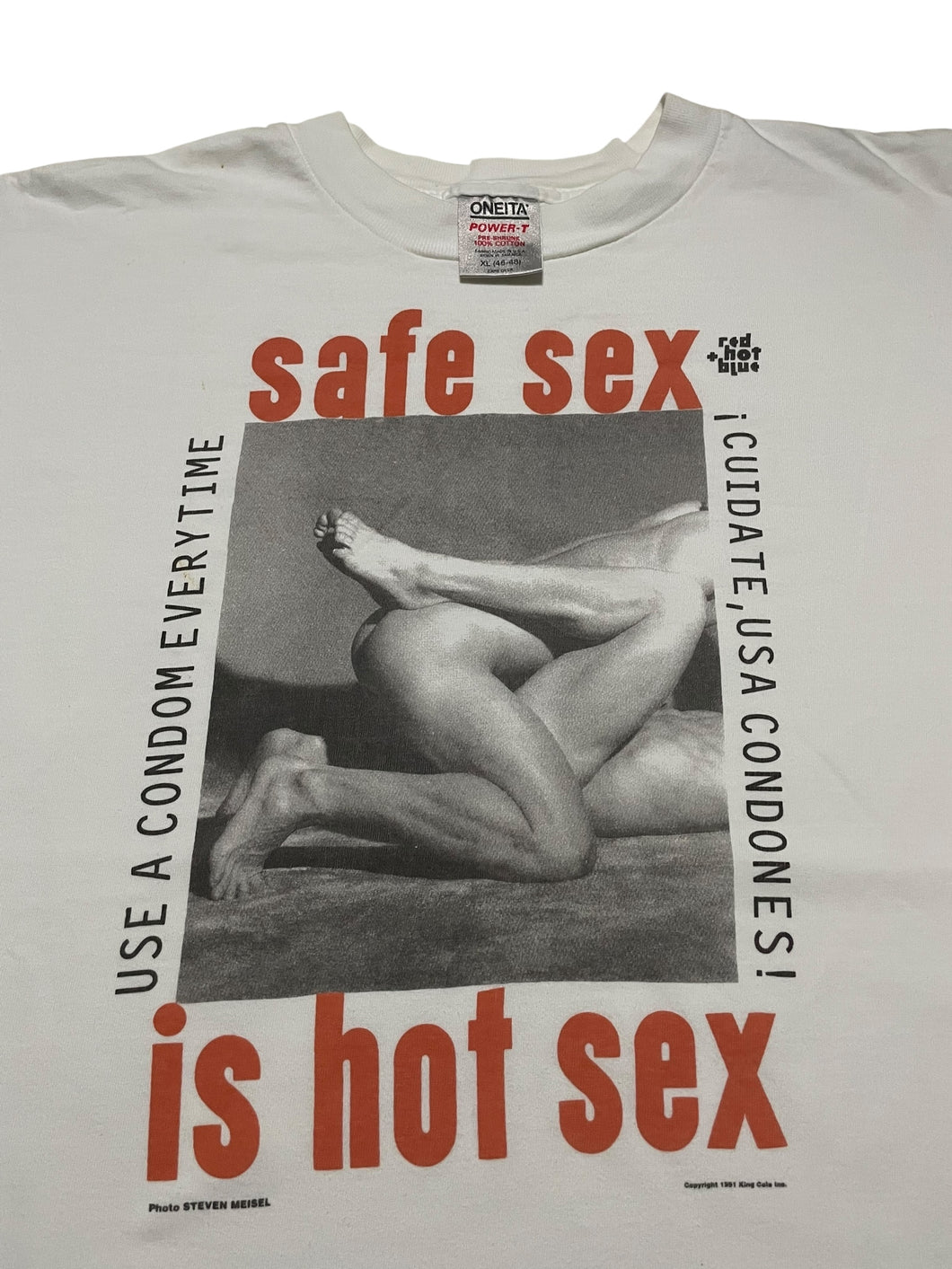 Early 1990s Steven Meisel “Safe Sex is Hot Sex” AIDS Activism Tee (XL)
