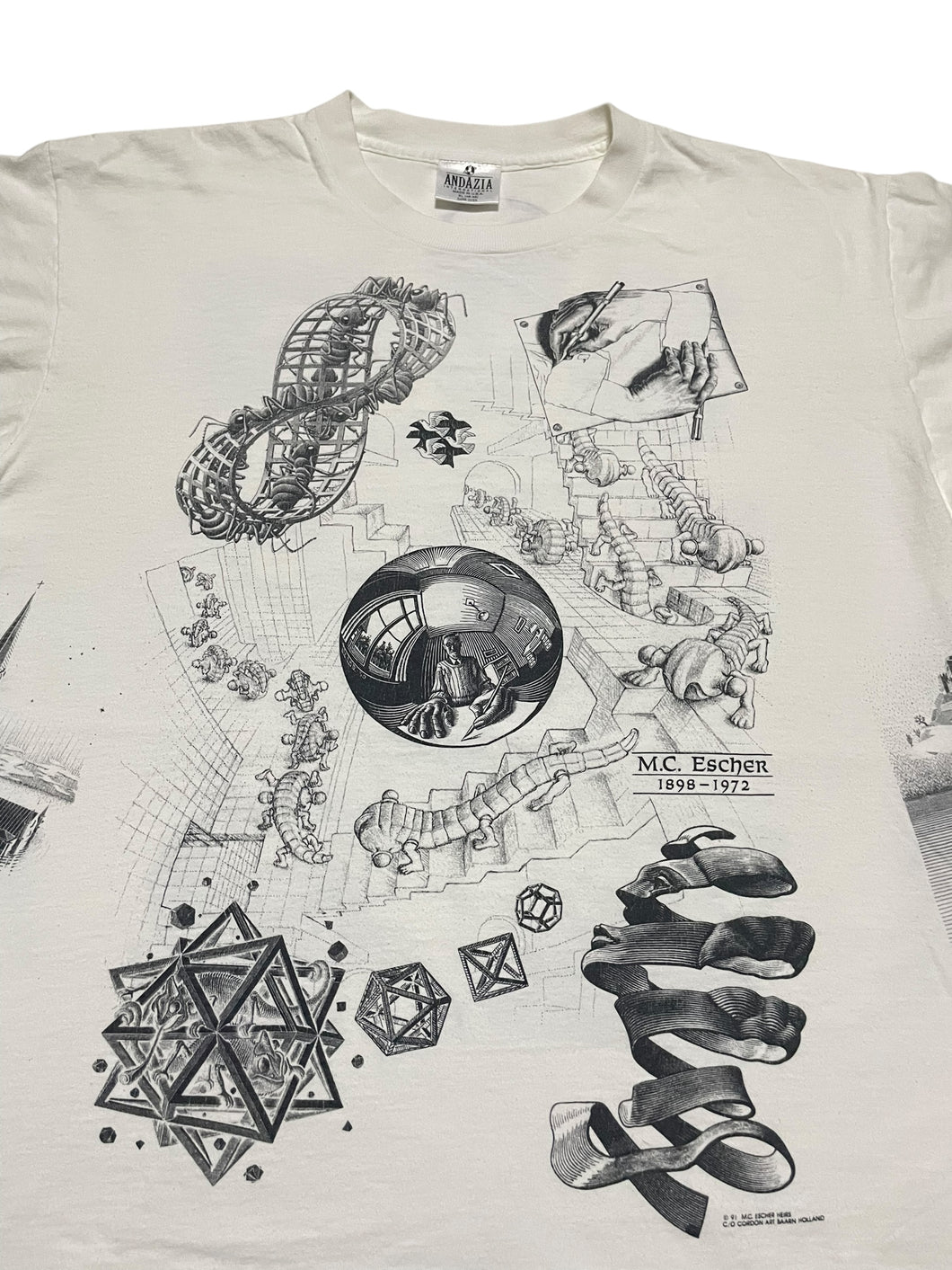 Early 1990s M.C. Escher Collage All Over Print Tee (XL)