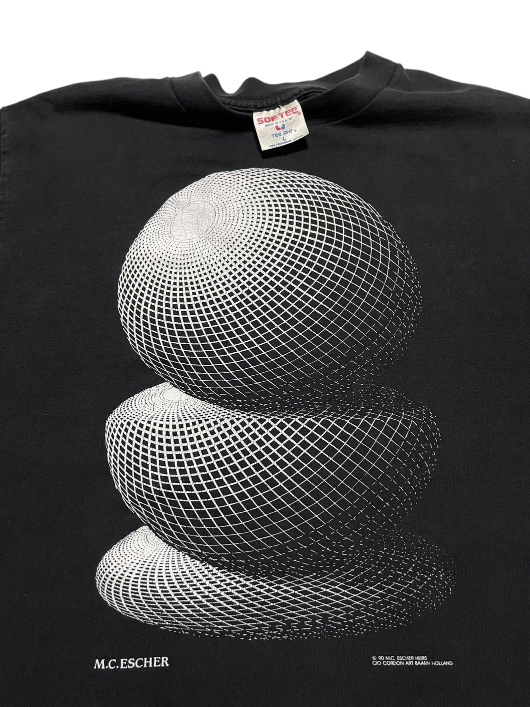 1990 M.C. Escher “Three Spheres I” (1945) Tee (L)