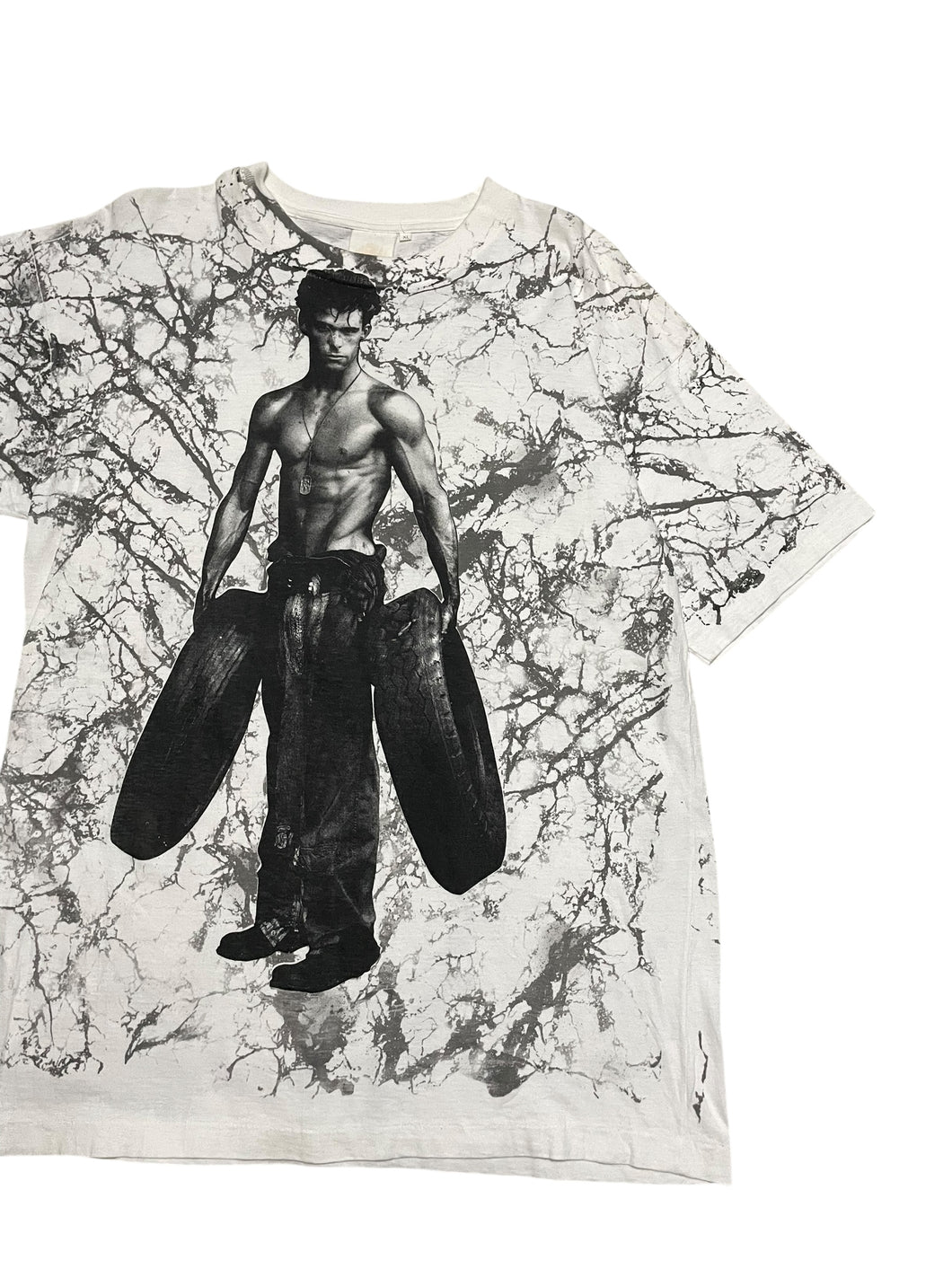 1990s Herb Ritts “Fred with Tires” Euro Print Tee (XL)