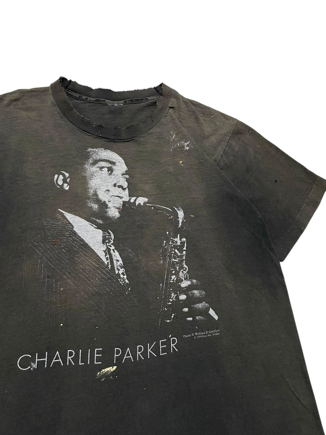 1990 Charlie Parker Gear Inc Jazz Photo Tee by William P. Gottlieb (L)